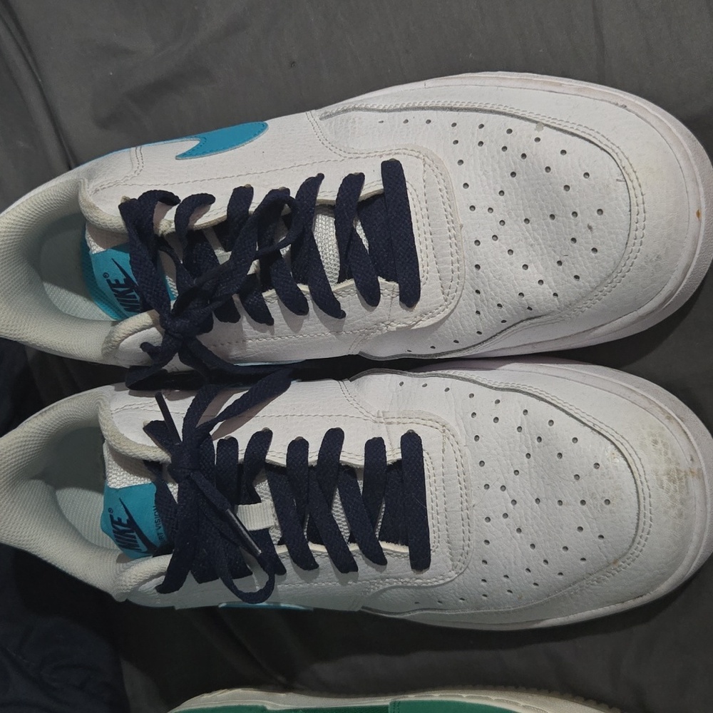 Nike White and Teal Athletic Shoes